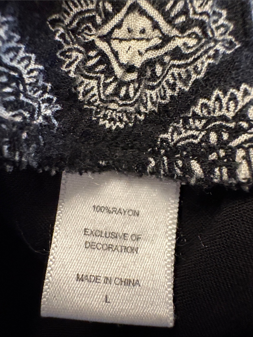 Braeve Black Printed Wide-Leg Pants with Cream Border - Picture 7 of 7